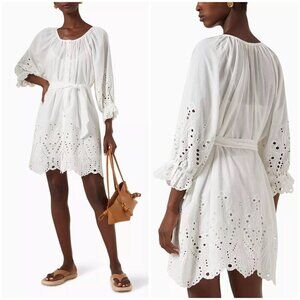 💕NATALIE MARTIN💕 Alex Short Dress Tangier Border Embroidered Salt Medium M NWT